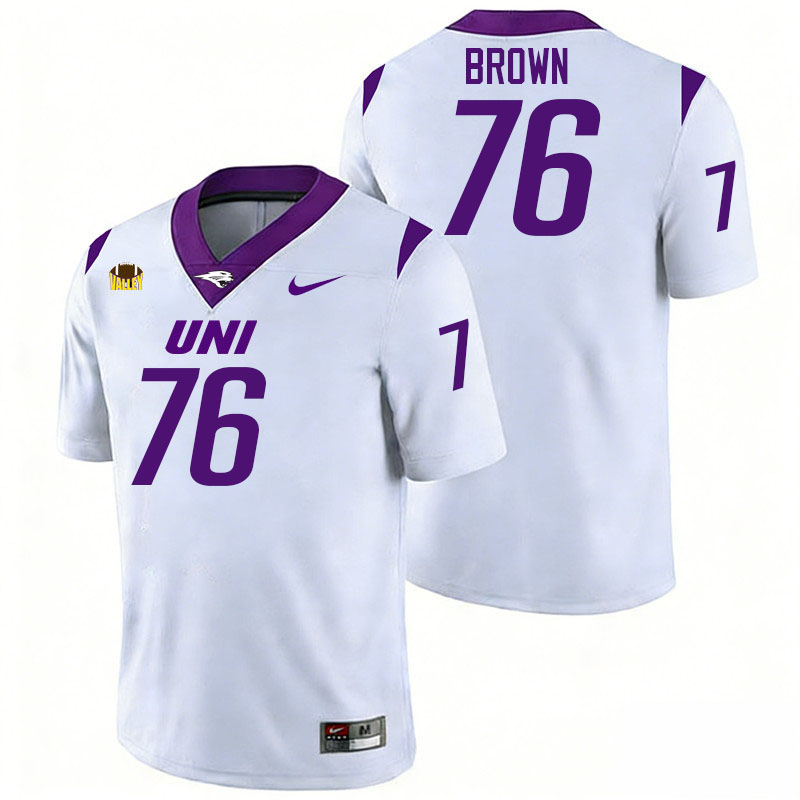 Northern Iowa Panthers #76 Spencer Brown College Football Jerseys,Uniforms-White